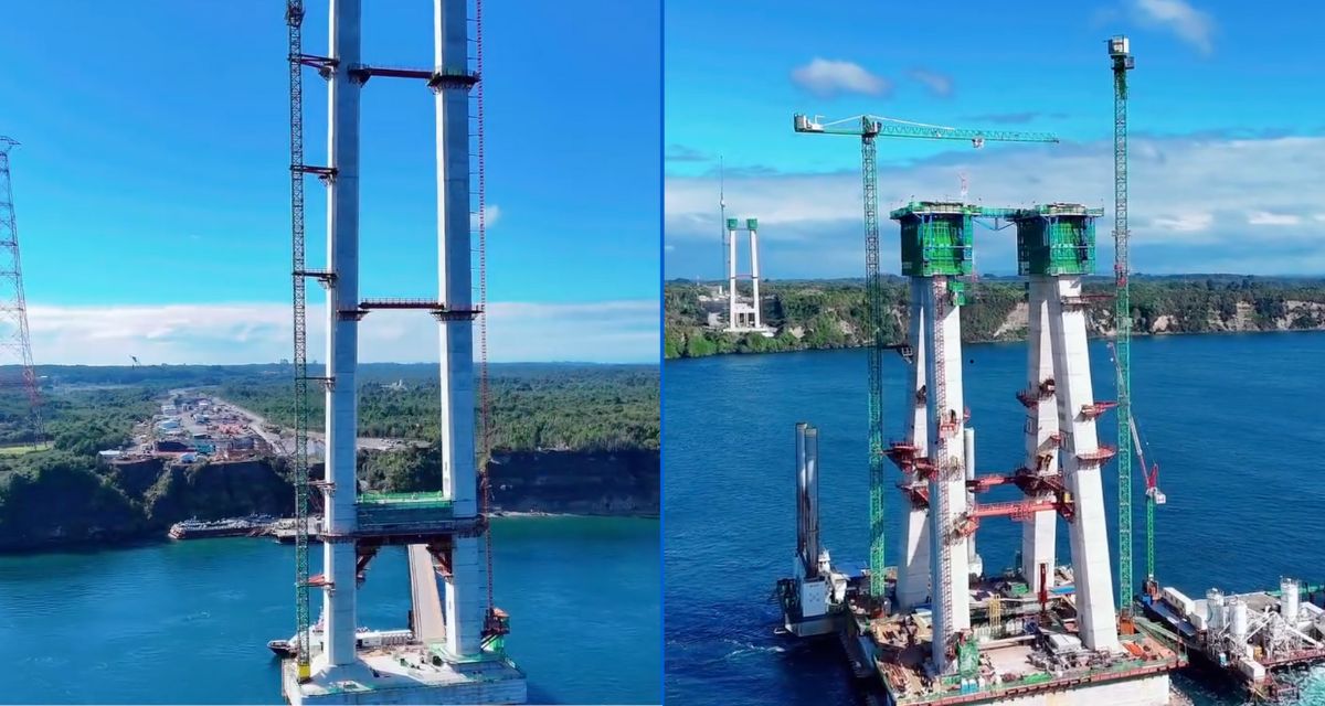 Puente Chacao: video muestra cómo avanza la obra que conectará Chiloé en solo 3 minutos