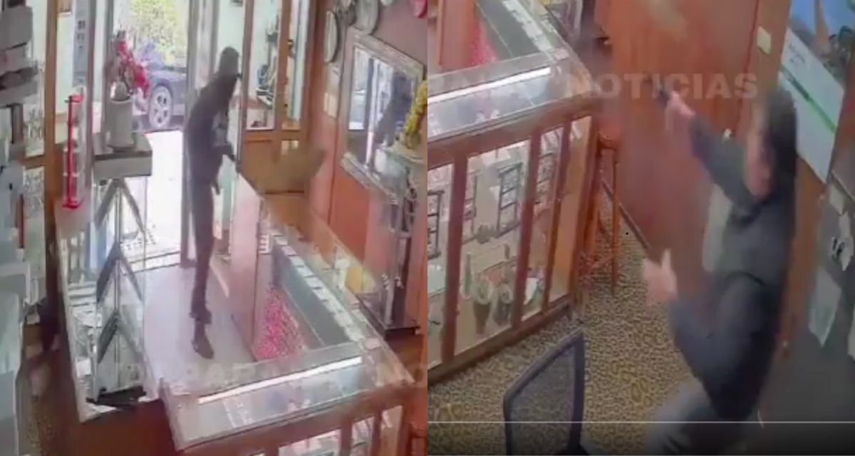 VIDEO | Balazos, gritos y huida: así se frustró asalto a joyería en Los Andes